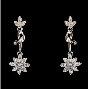 Серьги Утренняя роса в родии