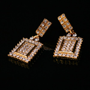 Серьги Золотой Багет