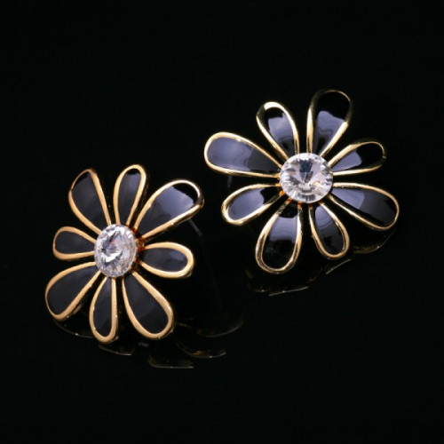 Серьги Черный Блумен