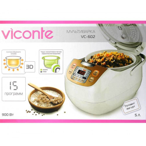 Мультиварка Viconte VC-602 5л керамика 3D 900Вт